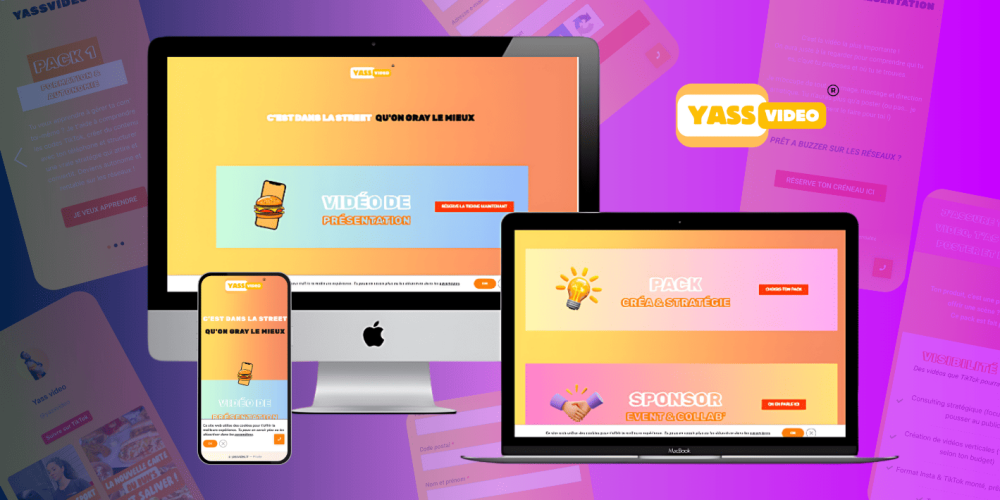 Réalisation client - Mockup projet yassvideo.fr